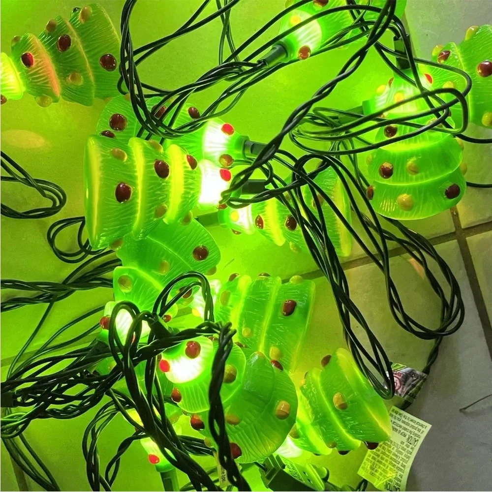 2 Sets Novelty Christmas Tree Blow Mold Plastic String Lights Strands